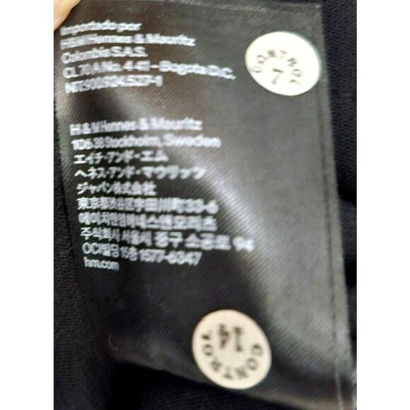 H & M Black Wrap Blouse Women's Size 4 V-Neck Long Sleeve - Picture 12 of 15